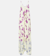 JIL SANDER RUFFLED FLORAL MAXI DRESS