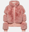 Goldbergh Faux Fur Puffer Jacket In Pink