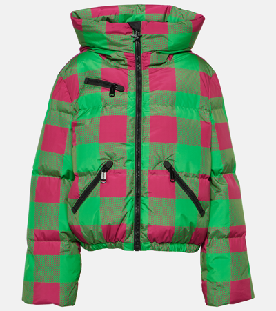 Goldbergh Cabin Down Jacket In Green,fuchsia