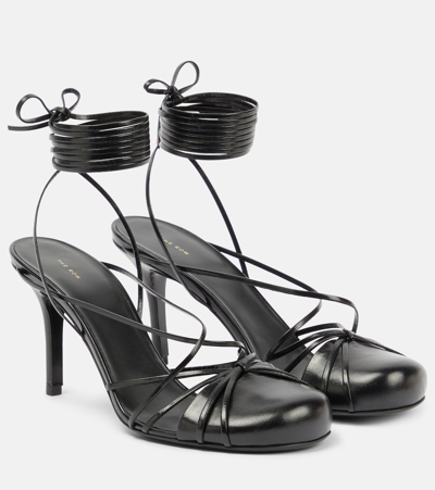 The Row 90mm Joan Suede Sandals In Black