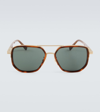 Zegna Men's 59mm Square Metal Sunglasses In Brown