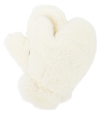 Max Mara Kids' Alpaca, Linen, And Silk Teddy Mittens In White