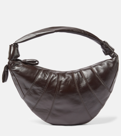 Lemaire Fortune Croissant Leather Shoulder Bag In Brown