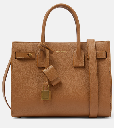 Saint Laurent Sac De Jour Baby Small Leather Tote Bag In Brown