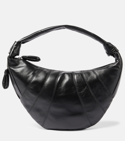 Lemaire Fortune Croissant Leather Shoulder Bag In Black
