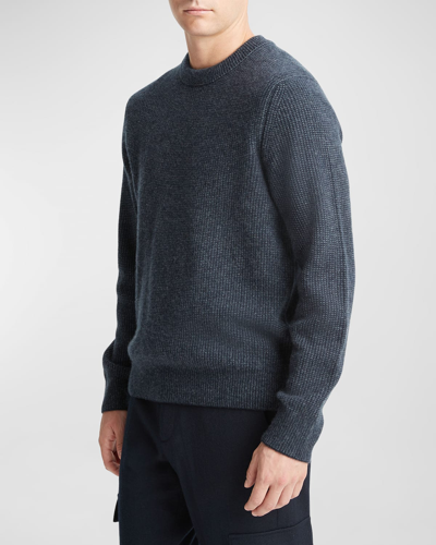 Vince Men's Boiled Cashmere Thermal Sweater In Coastal Co