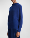 Vince Boiled Cashmere Funnel Neck Sweater In Caspian