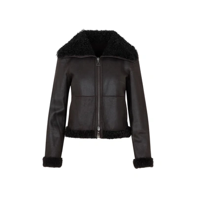 Akris Lamb Leather Jacket In Mocca