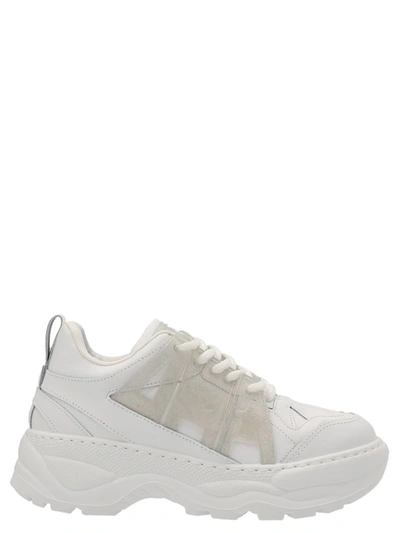 Chiara Ferragni Eye Fly Leather Sneakers In White