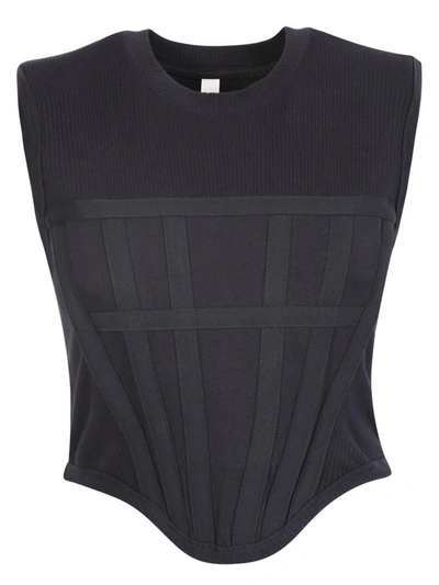 Dion Lee Asymmetric Tank Top In Black