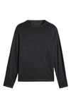 John Varvatos Crewneck Long Sleeve T-shirt In Black