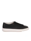 Santoni Man Sneakers Black Size 7 Leather In Black