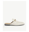 GUCCI GUCCI WOMEN'S WHITE PRINCETOWN LEATHER SLIPPERS,81075782