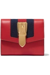 GUCCI Sylvie canvas-trimmed leather wallet