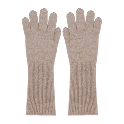 Ferragamo Auralee Baby Cashmere Knit Long Gloves In Nero