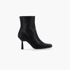ALOHAS FRAPPE BICOLOR BLACK CREAM LEATHER ANKLE BOOTS