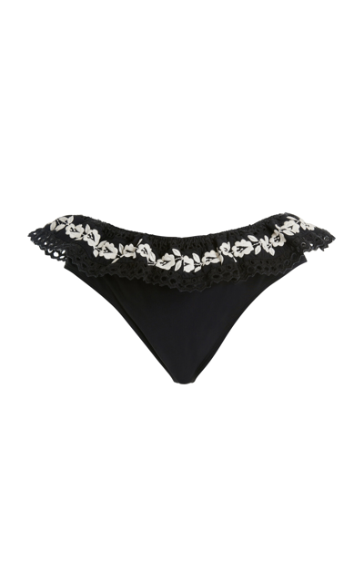 Sea Katya Ruffled Bikini Bottom In Black