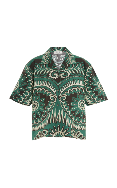 Sea Charlough Printed Cotton Shirt In Green