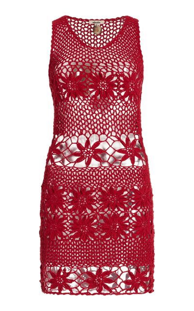 Akoia Swim Exclusive Lili Crocheted Mini Dress In Red