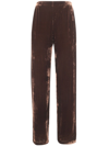 Bianco Levrin Velvet Trousers In Brown
