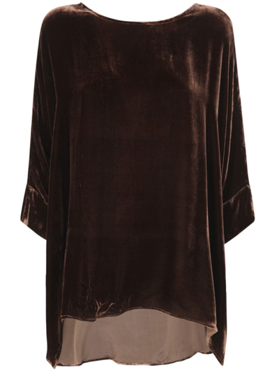 Bianco Levrin Rene Round Neck Shirt In Brown