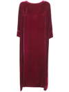 Bianco Levrin Rene Round Neck Long Dress In Red