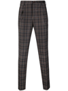 Incotex Trousers With Checked Pattern And Pockets In Brown