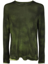 Md75 Wool Spray Crew Neck Sweater In Green