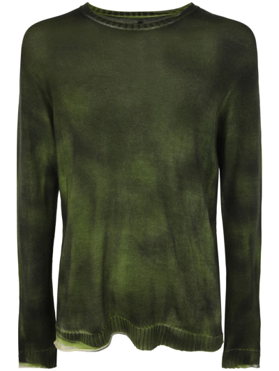 Md75 Wool Spray Crew Neck Jumper In Green