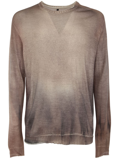 Md75 Wool Spray Crew Neck Sweater In Brown