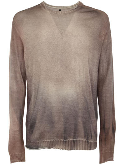 Md75 Wool Spray Crew Neck Jumper In Brown