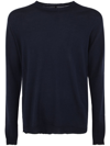 Md75 Wool Round Neck Pullover In Blue