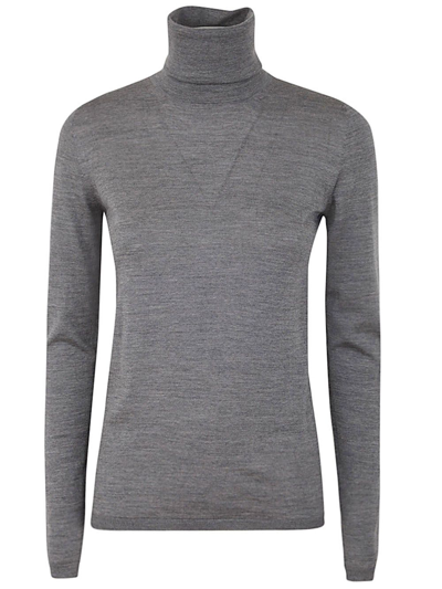 Max Mara Saluto Virgin-wool Turtleneck Sweater In Grey