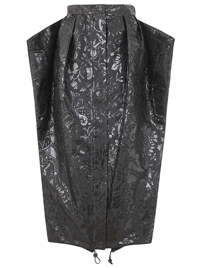 Max Mara Jacquard Structured Maxi Skirt In Black