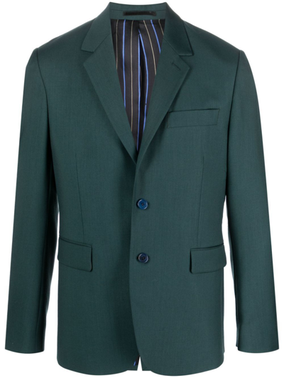 Paul Smith Single-breasted Wool Blazer In Green