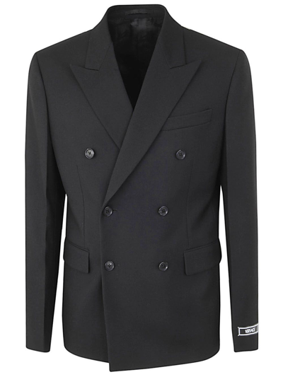 Versace Formal Jacket Wool Fabric In Black