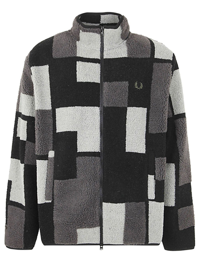 Fred Perry Fp Pixel Borg Fleece In Black