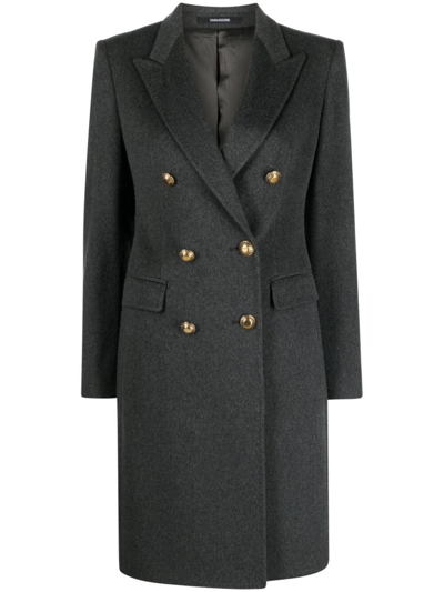 Tagliatore Double-breasted Wool-blend Coat In Grey