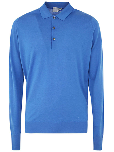 John Smedley Cotswold Merino Wool Polo Shirt In Blue