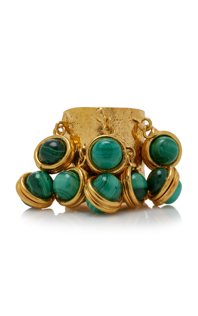 Sylvia Toledano 22k Gold-plated Malachite Candies Ring In Green