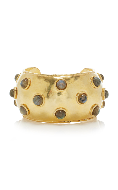 Sylvia Toledano 22k Gold-plated Labradorite Déesse Cuff In Grey