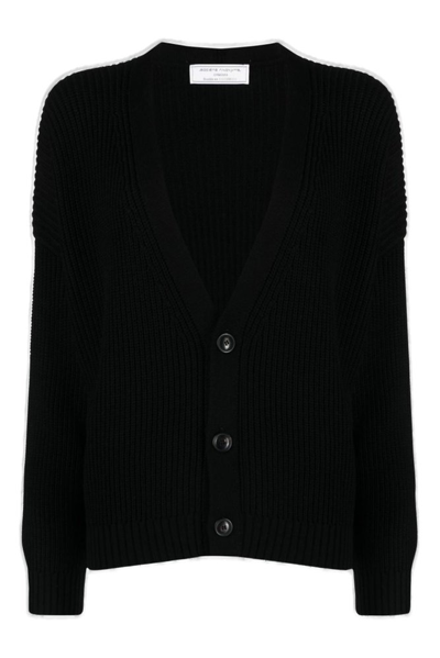 Société Anonyme Plunging V-neck Chunky-knit Cardigan In Black