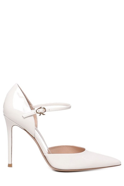 Gianvito Rossi Adjustable Strap Toe Pumps In White