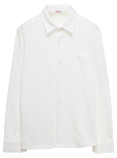 Il Gufo Long Sleeved Jersey Shirt In White