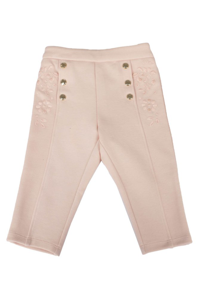 Chloé Kids Logo Embroidered Trousers In Pink