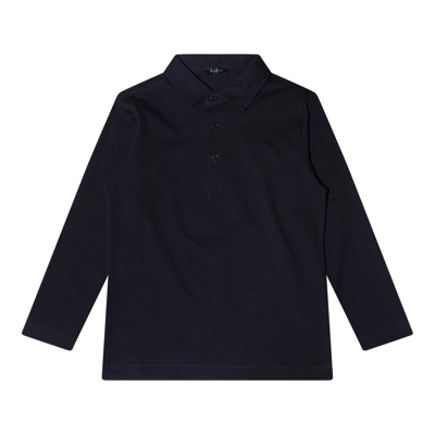 Il Gufo Front Buttoned Logo Embroidered Polo Shirt In Blue