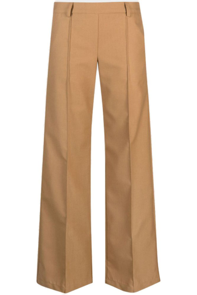 Société Anonyme Logo-embroidered Straight-leg Trousers In Neutrals