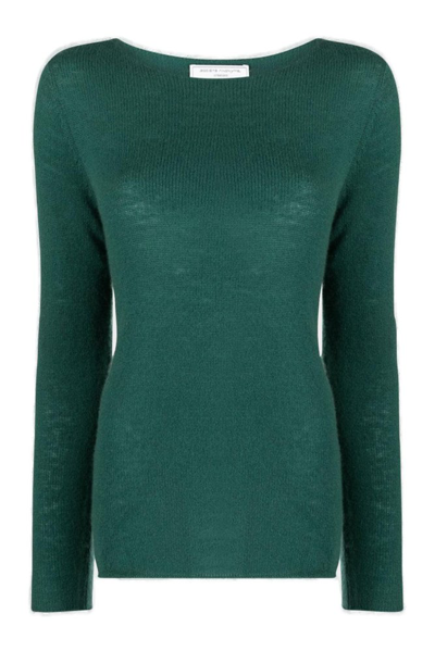 Société Anonyme Boat-neck Cashmere Jumper In Green
