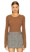 Rag & Bone Audrina Brushed-texture Wool-blend Knitted Top In Brown