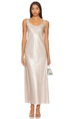 Allsaints Cody Satin Maxi Slip Dress In Ivory